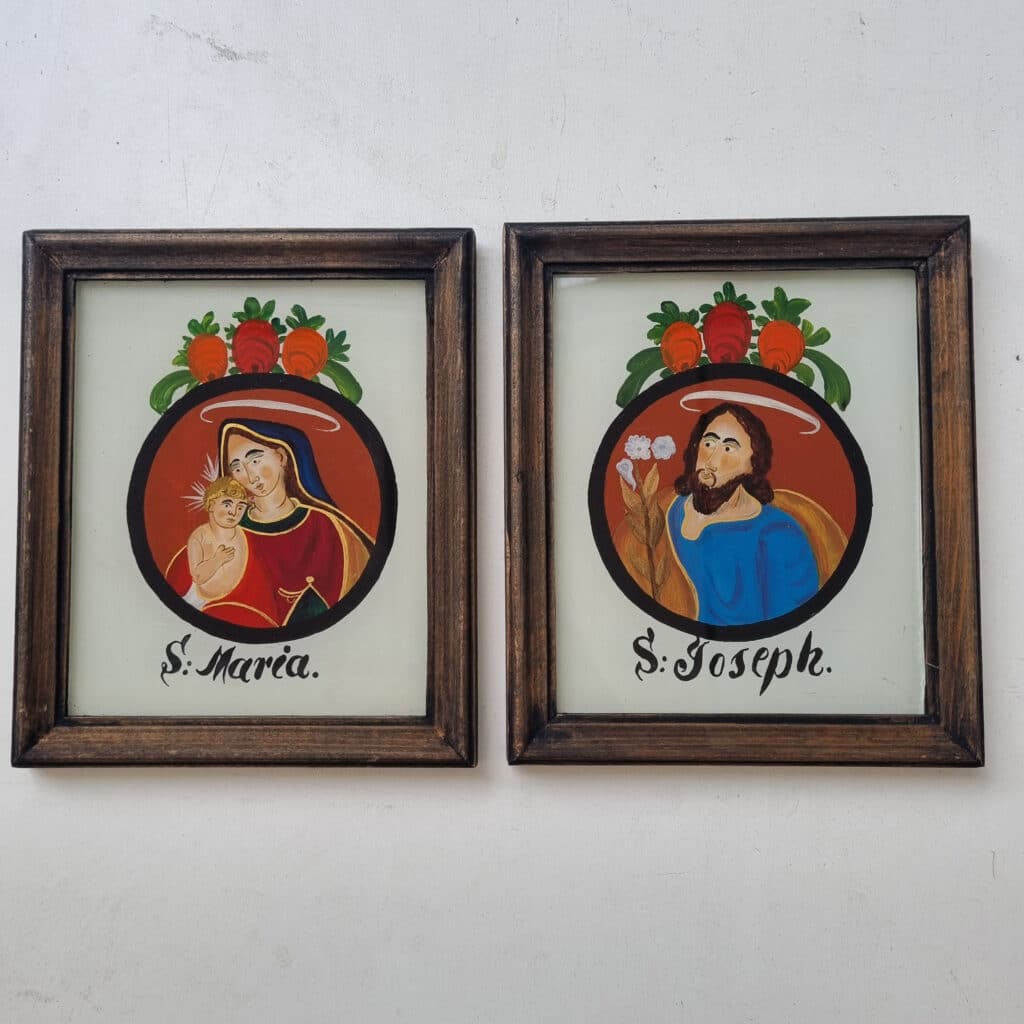Hinterglasmalerei, Motiv Maria und S. Joseph